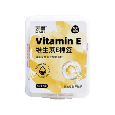 Individually Wrapped Disposable Liquid Filled Vitamin E Oil Q Tips Cotton Swabs