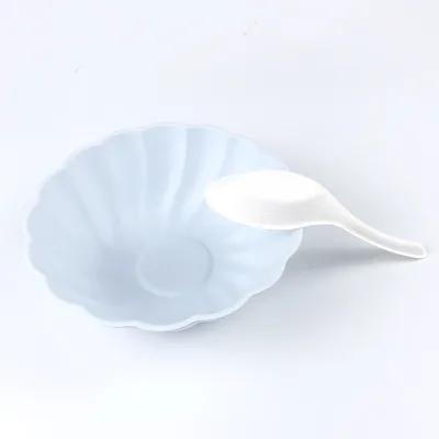 Eco Spoon and Fork Soup Spoon Biodegradable Disposable Dining Asian Soup Spoons
