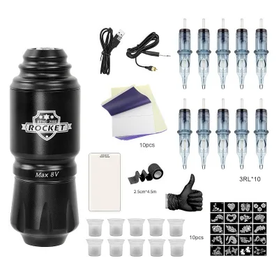 Hot Sale Professional Electric Permanent Tattoo Power Supply Stainless Steel RCA Interface Mini Tattoo Pen Kit