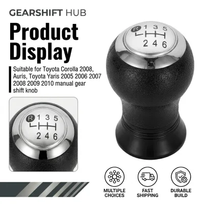 Chrome Black 5 6 Speed Gear Shift Knob for Toyota Corolla 2008 Auris Toyota Yaris 2005 2006 2007 2008 2009 2010