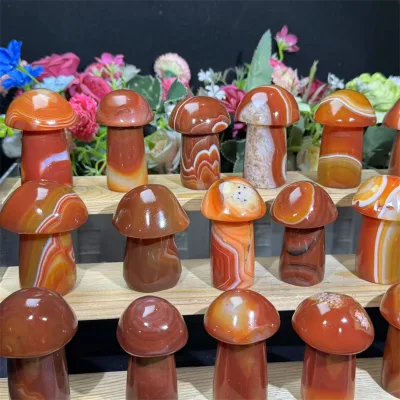 High Quality Natural Crystal Crafts Crystal Healing Stone Mushroom Sardonyx Mushroom for Gift