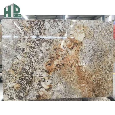 Low MOQ Free Sample Custom Cut Fantasy Golden Sand Granite Countertop for Lounge Island Countertop Decoration Projects