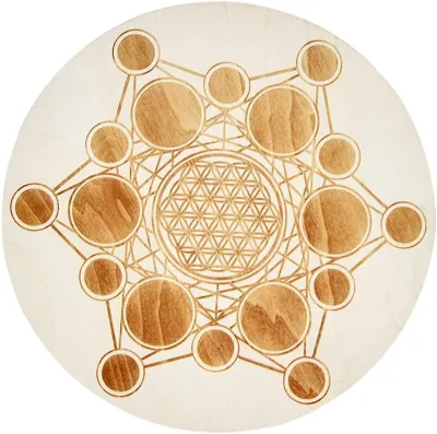 20cm Wood Crystal Grid Altar Chakra Crystal Healing Sacred Geometry Metatron's Cube Witchcraft