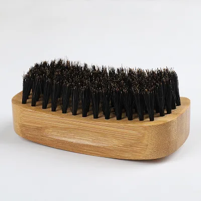 Luxury Bamboo Wood Brush Chstomized Men Hairbrush 100% Boar Bristle Beard Brush