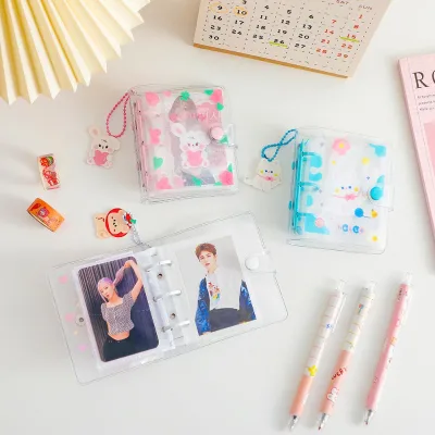 Wholesale Mini Cute Cartoon PVC Binder DIY Hand Ledger Small Card Storage Book Containing 10 Inserts