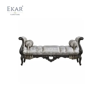 Sovereign Imperial Bed-End Stool | Luxury French Classical Upholstered Master Suite Settee - EKAR