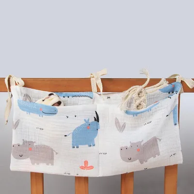 New Arrival Cotton Muslin Newborn Baby Hanging Diaper Storage Bags