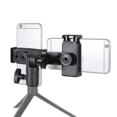Hot Selling Dual Camera Live Broadcast Lamp Holder Vertical Horizontal Rotates Adjustable Mobile Phone Holder