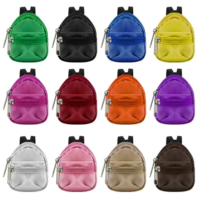 2026 Coolter Mini Woven Polyester Backpack with Stainless Steel Zipper Multi-Functional Coin Purse & Bottle Opener Cute Keychain