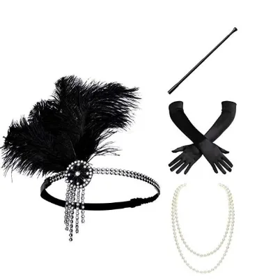2025 new styles Vintage feather 1920s Headpiece Flapper Headband Peacock Feather Headdress