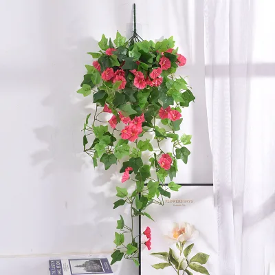 Wall Hanging Flower Vine Decoration Living Room Hanging Basket Artificial Plant Morning Glory Trumpet Flower