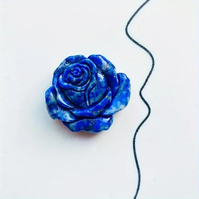 Wholesale Hand Carved Natural Lapis Lazuli & Blue Moonstone Rose Flower Crystal for Home Decoration