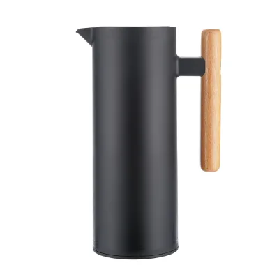 Popular Fashion Wooden Handle Household Vacuum Jug Glass Liner Thermo Flask Pot with Large Capacity