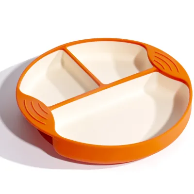 BPA Free Suction Plates 100% Separator Divided Dinner Super Division Silicone Dishes Plate for Baby Toddlers