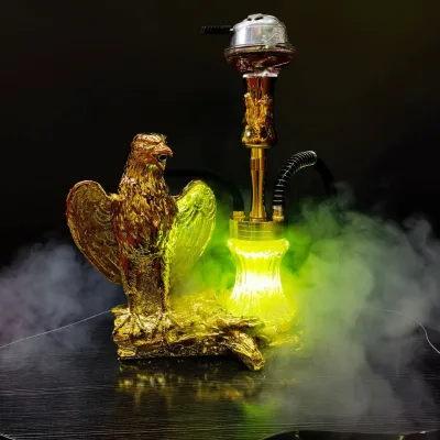 Luxury Arabian Hookah Holder with Creative Eagle Design Handcrafted Resin and Plastic