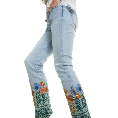 DiZNEW Custom Fashion Print Comfortable Denim Washed High Elasticity Skinny Women's Jeans