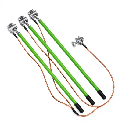 Factory Wholesale Flat Spiral Type High Voltage Grounding Rod with Copper Earthing Wire for Power Line Maintenance