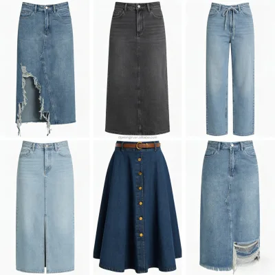 Light Wash Hue & Side-Slit Design Button-Front Closure & Belted Waist Layered Distressed Detail & Midi Length