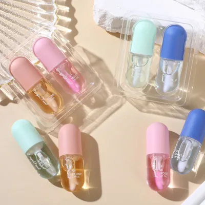 Make Lips Fuller Moisturizing Natural Lip Plumping Gloss for Day Use High-Shine Mini Capsule Clear Night Repairing Lip Oil