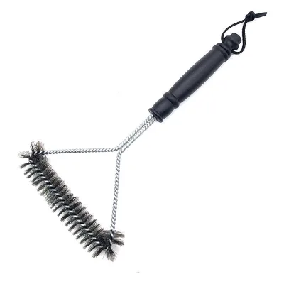 12Inch Long Triangle Stainless Steel BBQ Grill Cleaning Brush Rosewood Handle Charcoal Grills High Quality Coated BBQ Tool