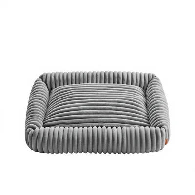 Corduroy Plush Dog Bed 120x85cm, Winter Warm Orthopedic Pet Sofa Bed for Large Extra Large Dogs