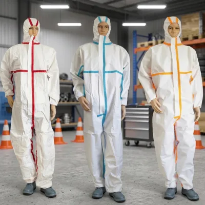 Disposable Coverall in Safety Clothing Working Clothes Touchntuff protection Overalls Ppe Suit Disposable Microporous Coverall
