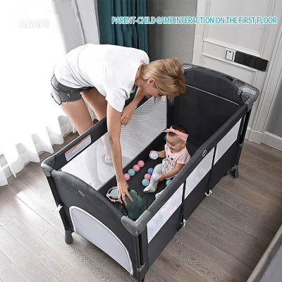 High Cribs Baby Travel king Size Cot Luxury Baby Bedside Crib Baby Bassinet Bed Co Sleeper Adjustable Crib