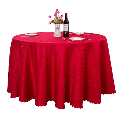 2025 Best Sale Jacquard Table Decoration Covers Wedding pink White Circle Table Cloth Round Party Floral