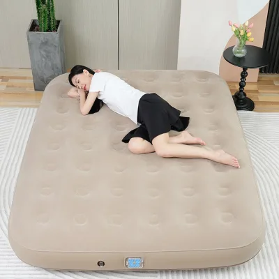 E-RIKE Intelligent Voice Inflatable Bed Portable Sleeping Pad Camping Inflatable Air Bed Mattresses with Built-in Pump