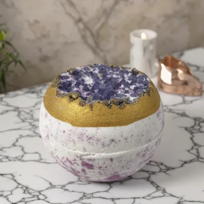 Custom Logo Interesting Moisturizing Bath Bomb Luxury Relaxing Natural 120g Hemispherical Bath Bomb With Bath Salt
