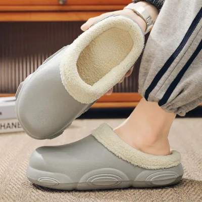 Hot Men and Women's Cotton slippers Sandals with High Heels Autumn and Winter Warmth Classic Fashion Garden Shoes