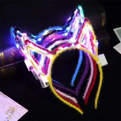 Wholesale Party Luminous Cat Ears Headband Light up Rabbit Ear Unicorn LED Headband for Women Girls Christmas
