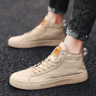 Factory High Top Man Shoes Canvas Men Casual Sneakers for Student Back to School