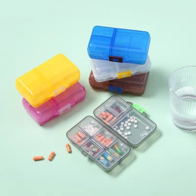Large Capacity Portable 9-Grid Transparent Pill Storage Box One Week Divider Moisture-Proof Seal Dense Case