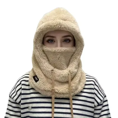 Warm and Windproof Ski Hood, Motorcycle Mask, Fleece Adjustable bicycle Neck Cover, Full Face, Winter Baby Accessories