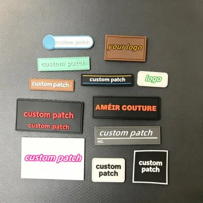 Custom High Quality Waterproof Cartoon Shoe Charm PVC Patch for Letter Number Design Sew-On Patch Clothing Workwear Hats Bags