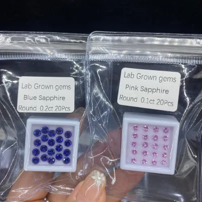 High Quality Royal Blue Loose Lab-grown Blue Sapphire Lab-grown Pink Sapphire Round Cut Wholesales Loose Gemstones