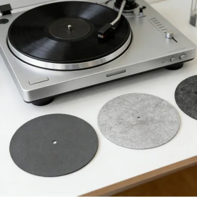 High Quality Polyester Fabric Felt Slipmat Turntable Felt Mat