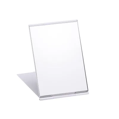 Simple Aluminum Promotional Foldable Classic Heart-Shaped Vanity Mirror Wedding Invitations Gift Compact Pocket with Logo