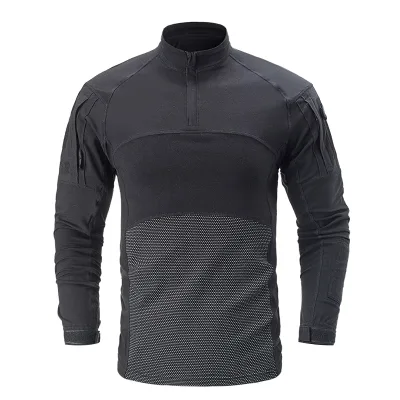 Men's Outdoor Tactical Shirt Long Sleeve for Sport Uniform Camouflage Breathable Training Fitting T-shirt