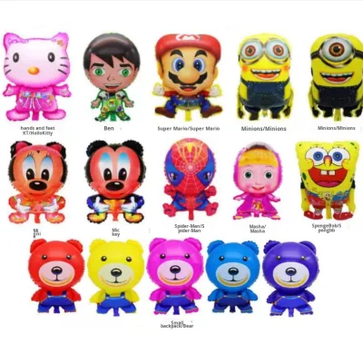 In-Stock Special-Shaped Cartoon Anime Foil Balloons for Street Vending Christmas Halloween Inflatable Floating Balloons Single