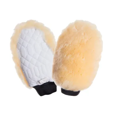 Horse Wear's Sheepskin Horse Grooming Mitts Lambskin Gloves for Horse