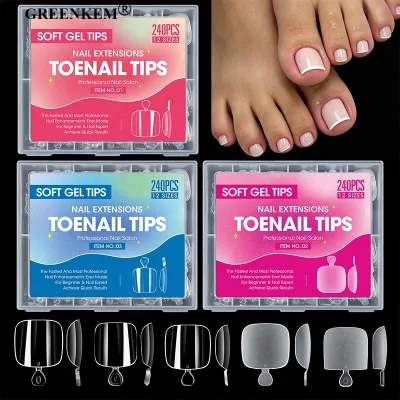 Press-on Toe Nails Ultra Thin Clear/ Matte High Transparent Full Cover Gel X Tips No Buff Pro Salon Nail Soft Gel Tips