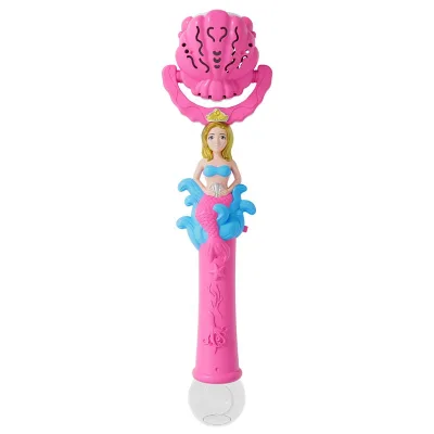 Mermaid Bubble Wand,NEW Electric Bubble Gun with Bubble Solution,Automatic Bubble Maker with Flashing Light,Summer Outdoor Toy