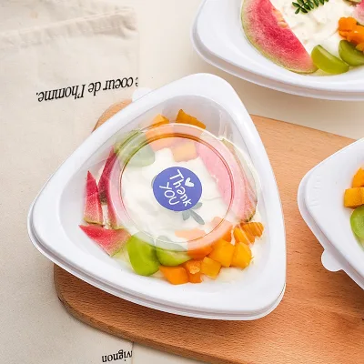 Triangle Cold-pressed Yogurt Ice Cream Fruit Salad Bowl Dessert Baking Single-use PET Guangdong Transparent Box