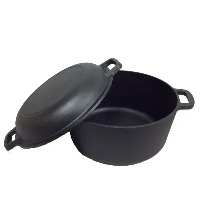 Cast Iron Cookware Large Capacity 3.1-4L Dutch Oven with Dome Lid and Handles Dutch Oven Cast Iron Pot Support Outdoor