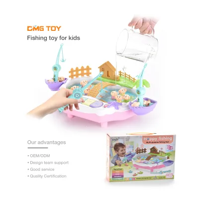 Magnetic Funny Electric Summer Water Game Fishing Game Toy Plastic Educational B/O Fishing Game For Kids