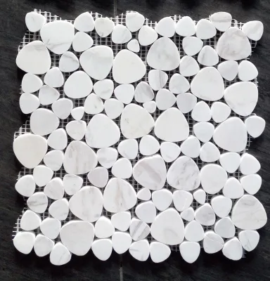 China Heart Marble Stone Random Mosaic Tile Oval Pebble Design Mosaic