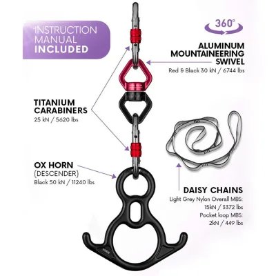 Safety Device Fall Arrest Custom Aerial Yoga Hammock Accessory Set 8-Shaped Ring for Indoor and Outdoor