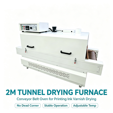 New Fully-Automatic 2m Long Conveyor Type Tunnel Oven Continuous Heating Drying Machine for Factory Assembly Line